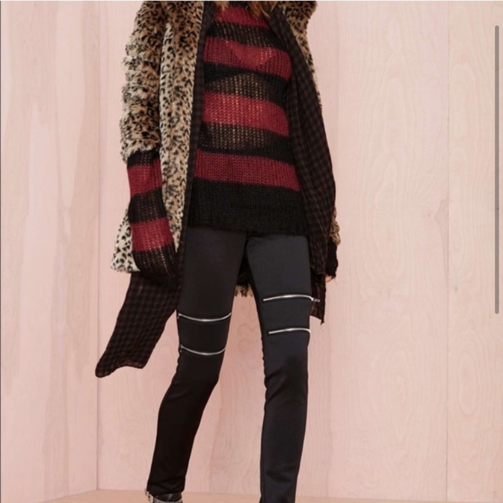 NastyGal Leggings with Zipper Accents
